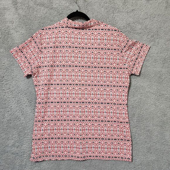 Sport Haley Women's XL Golf Tennis Shirt Top Short Sleeve V-Neck Ruffles Red - Picture 6 of 7